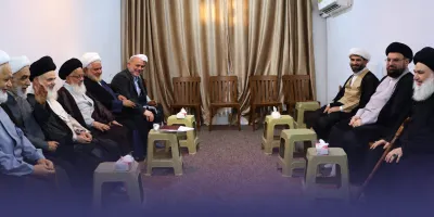 نمایندگان رهبر معظم انقلاب سلام و قدردانی ایشان از ملت عراق را به آیت‌الله یاسین موسوی ابلاغ کردند